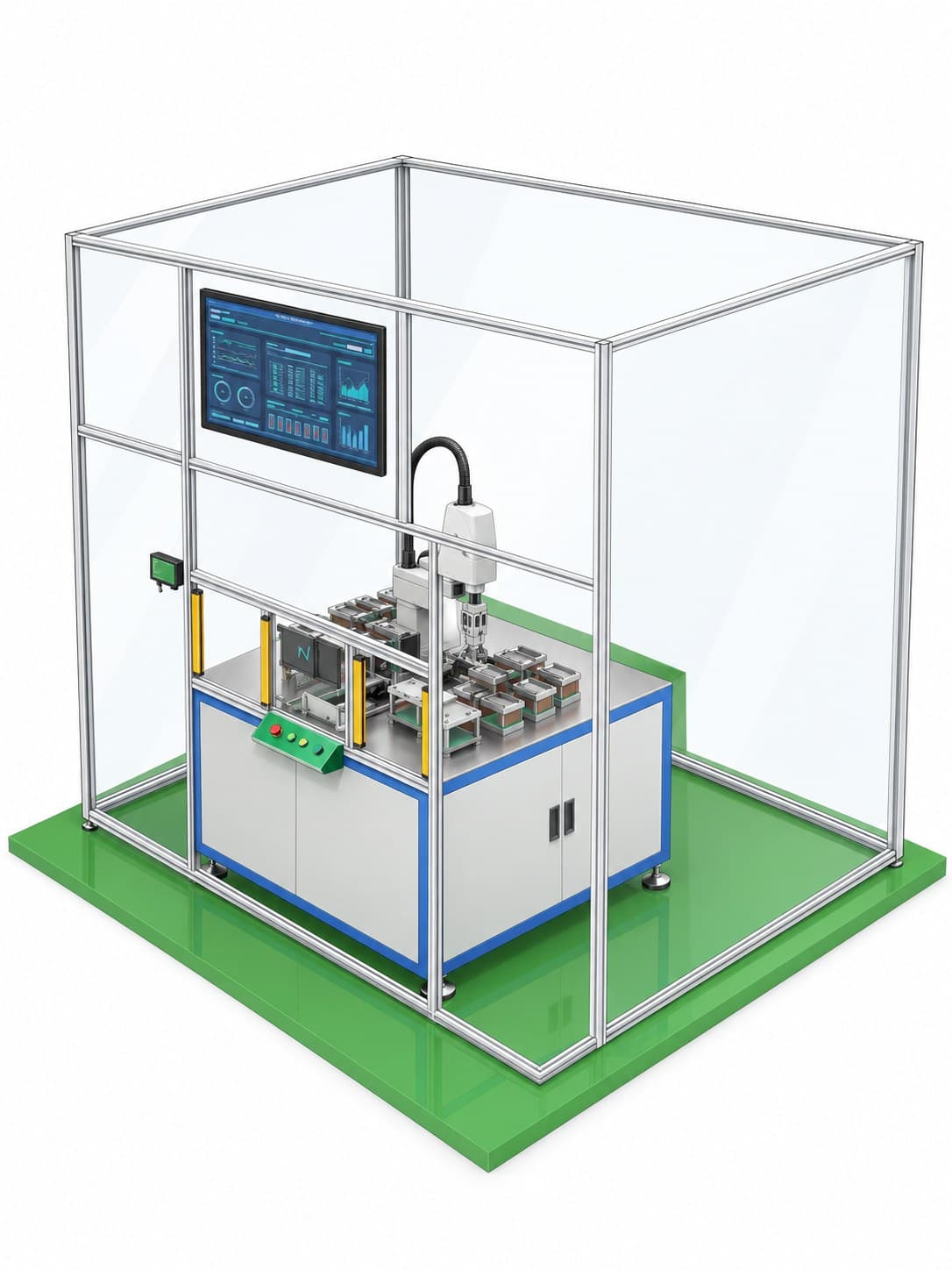 Laboratory full-spectrum rapid-testing system — enclosed cell, robotic sample handling